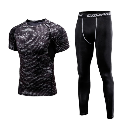 Load image into Gallery viewer, Men Clothing Sportswear Gym Fitness Compression Suits Running Set Sport Outdoor Jogging Quick Dry Tight
