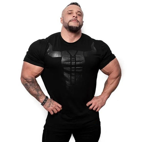 Load image into Gallery viewer, Men Gym Fitness Bodybuilding Skinny T-shirt Summer Casual Fashion Print Male Cotton Tee Shirt Tops Crossfit Clothing
