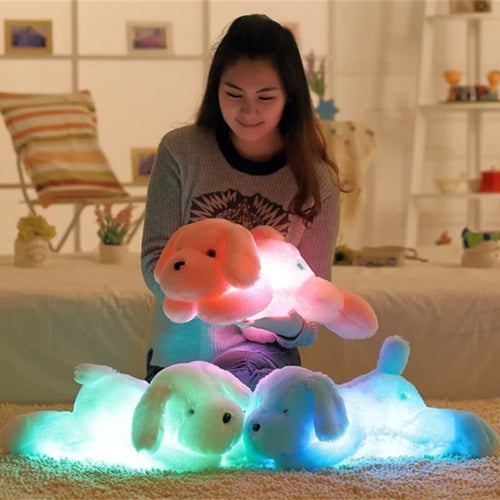 Load image into Gallery viewer, New Arrival 50cm Colorful LED Glowing Dogs Luminous Plush Dog Stuffed Plush Toys For Kids Toys 3 Colors
