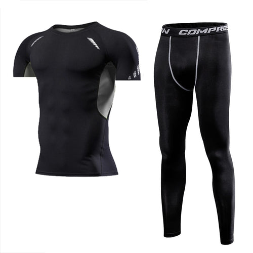 Load image into Gallery viewer, Men Clothing Sportswear Gym Fitness Compression Suits Running Set Sport Outdoor Jogging Quick Dry Tight
