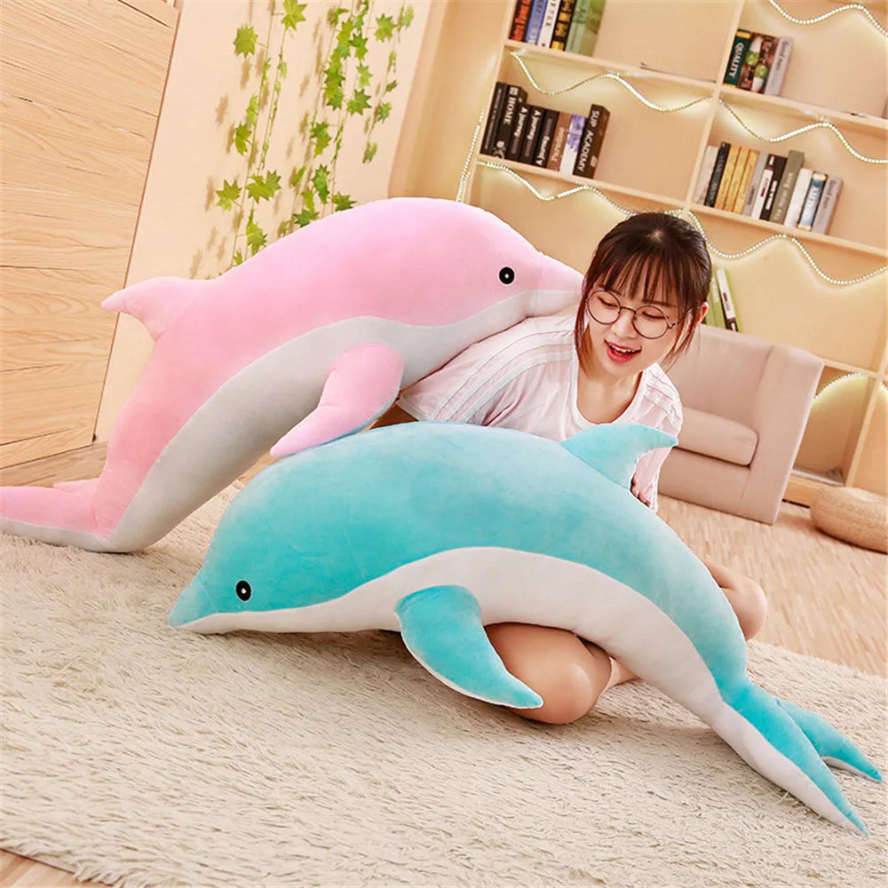 Low Price 30cm Kawaii Dolphin Plush Doll Stuffed Down Cotton Anima Nap Pillow Creative Kids Toy Christmas Gift for Girls