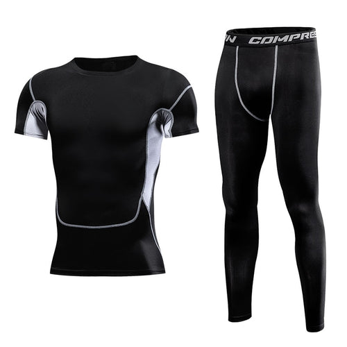 Load image into Gallery viewer, Men Clothing Sportswear Gym Fitness Compression Suits Running Set Sport Outdoor Jogging Quick Dry Tight
