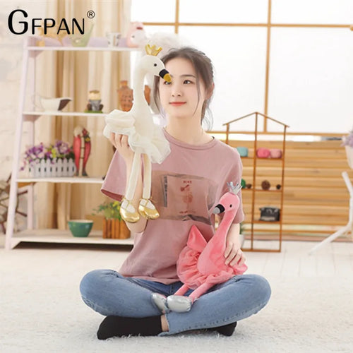 Load image into Gallery viewer, 1pc Beautiful Skirt Swan White&amp;Pink Color Super Lovely Animal Stuffed&amp;Plush Baby Cotton Toys Party Doll For Children Girls Kids
