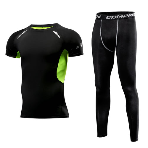 Load image into Gallery viewer, Men Clothing Sportswear Gym Fitness Compression Suits Running Set Sport Outdoor Jogging Quick Dry Tight
