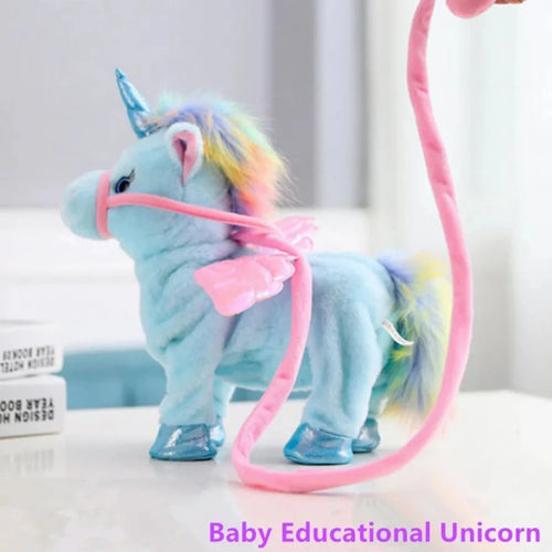 Load image into Gallery viewer, 1pc 35cm Walking Unicorn Plush &amp; Stuffed Animal Electronic Music Toys For Children Funny Christmas Gifts
