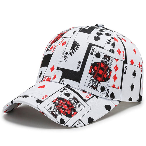 Load image into Gallery viewer, Poker Letters print Baseball Caps for men women cotton Casual sport Snapback cap hat fashion Hip Hop Caps
