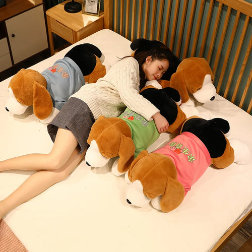 Load image into Gallery viewer, 40-80CM Kawaii Stuffed Dog Plush Toy Lying Beagle Puppy Dog with Clothes Soft Pillows Cute Animals Doll Baby Girl Birthday Gift
