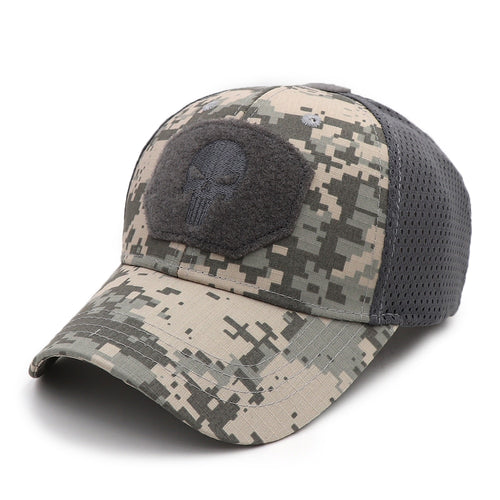 Load image into Gallery viewer, Camo Punisher Baseball Cap Fishing Caps Men Outdoor Camouflage Jungle Hat Airsoft Tactical Hiking Casquette Hats
