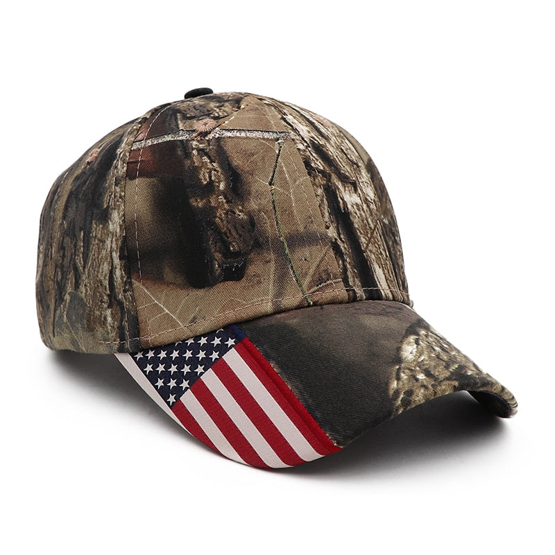 American Flag Hunting Camouflage Baseball Cap Women's Snapback Hat Summer Outdoor Fishing Hats For Men Army Camo Caps