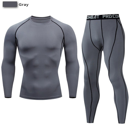 Load image into Gallery viewer, Men&#39;s Compression Sportswear Suit GYM Tight Clothes Yoga Sets Workout Jogging MMA Fitness Clothing Tracksuit Pants Sporting
