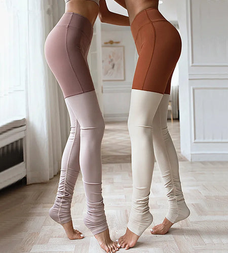 Female Full Length Yoga Ballet Leggings Running Fitness Step On The Feet High Waist Trainning Sports Yoga Pants
