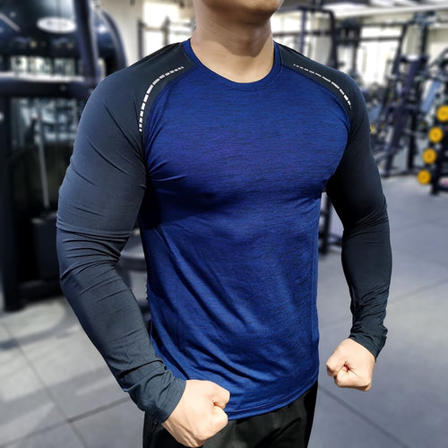 Load image into Gallery viewer, Men Compression T-Shirts Tops Homme Gym Sport Running Clothing Fitness Tight Long Sleeve Tees Dry Fit Rashguard Mma Sweatshirt
