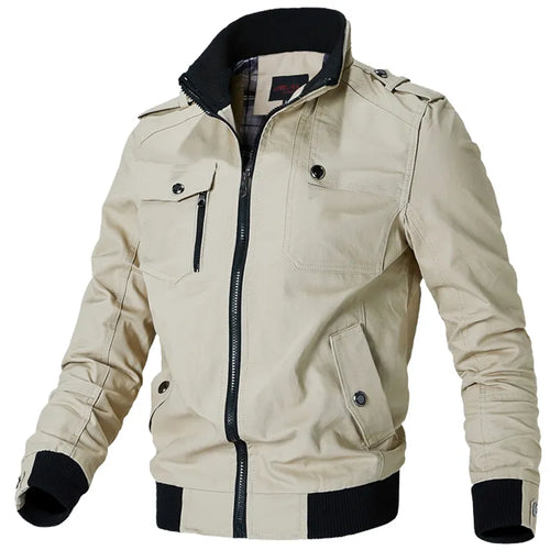 Load image into Gallery viewer, mens cargo jackets Fashion bomber jacket mens wear simple British style Warm Windproof Jacket and coat baseball jacket male
