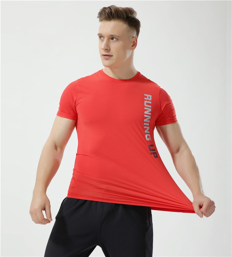 Summer Quick-drying Tshirts Men's Loose Sports Tshirt for Male Bottoming Shirts Short-Sleeved Ice Silk Mesh T-shirts M-3XL