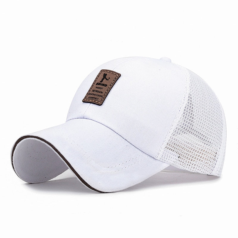 Simple Trucker Hat Solid Baseball Cap Men Mesh Breathable Sunscreen Caps Label Stick Snapback Sunhat Summer Golf Baseball Hat
