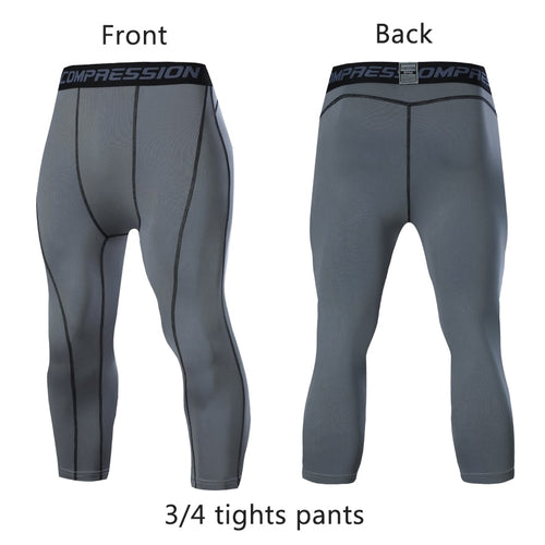 Load image into Gallery viewer, Men&#39;s Running Sport Tights Pants Basketball Cropped Compression Leggings Gym Fitness Sportswear for Male Athletic Trousers
