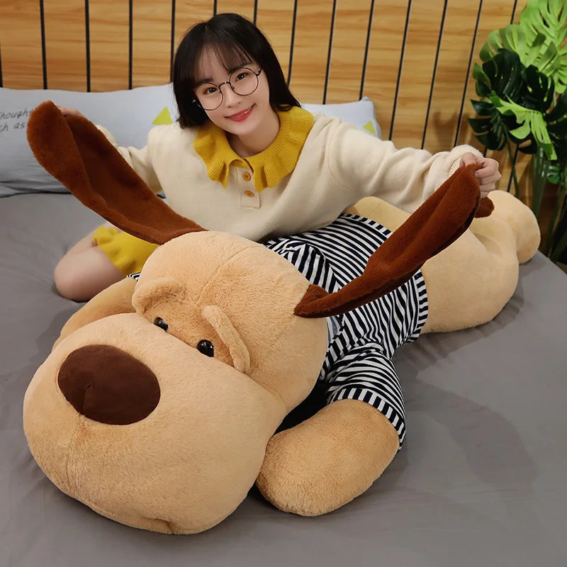 1PC 70/90/130 CM Giant Plush Toy Big Sleeping Dog Stuffed Dog Soft Animal Toy Soft Pillow Baby Girls Birthday Gift