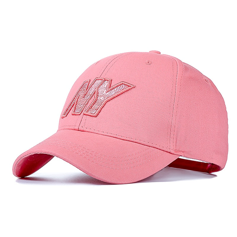 Women Men Cotton Kpop Cap Fashion NY Embroidered Hard Top Baseball Cap Casual Adjustable Outdoor Couple Streetwear Hat