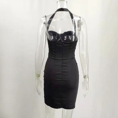 Load image into Gallery viewer, Satin Backless Mini Dress Women Summer New Sexy Sleeveless Dresses Female Bodycon Skinny Party Clubwear Vestidos
