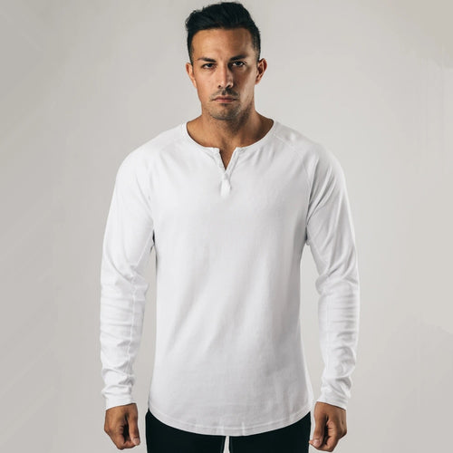 Load image into Gallery viewer, Casual Long sleeve Cotton T-shirt Men Gym Fitness Bodybuilding Workout Slim t shirt Male Solid Tee Tops Sport Training Clothing
