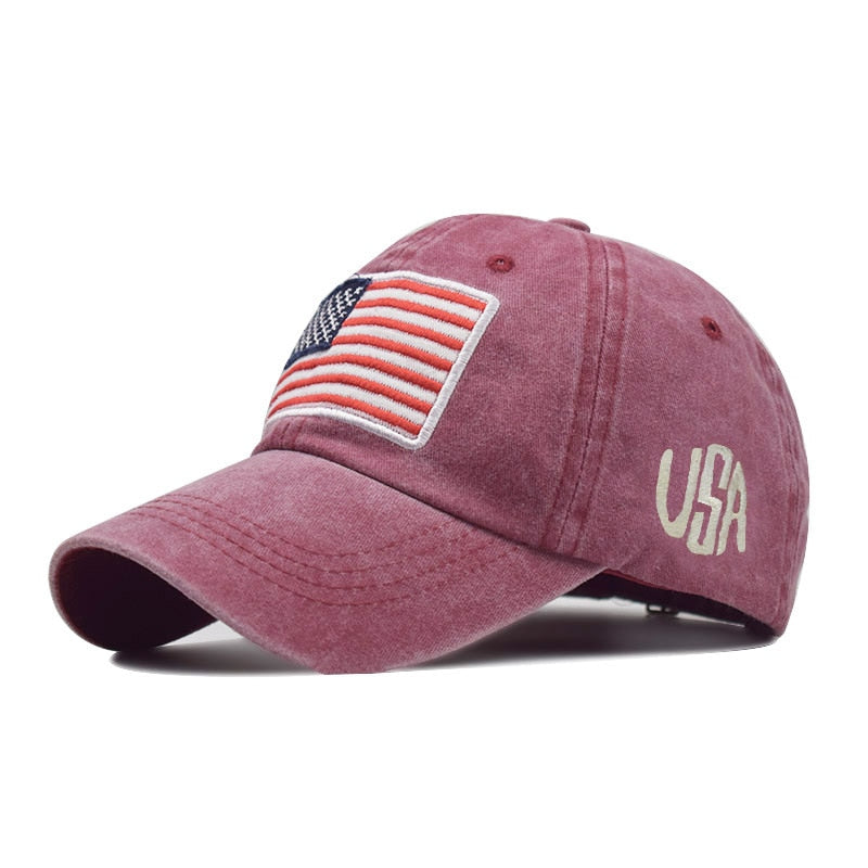 Women Baseball Cap Summer Denim Hats Men Spring USA Letter Flag Embroidery Baseball Hats Cotton Outdoor Vintage Visor Casual Cap