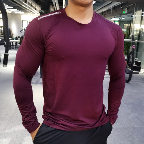 Load image into Gallery viewer, Men Compression T-Shirts Tops Homme Gym Sport Running Clothing Fitness Tight Long Sleeve Tees Dry Fit Rashguard Mma Sweatshirt
