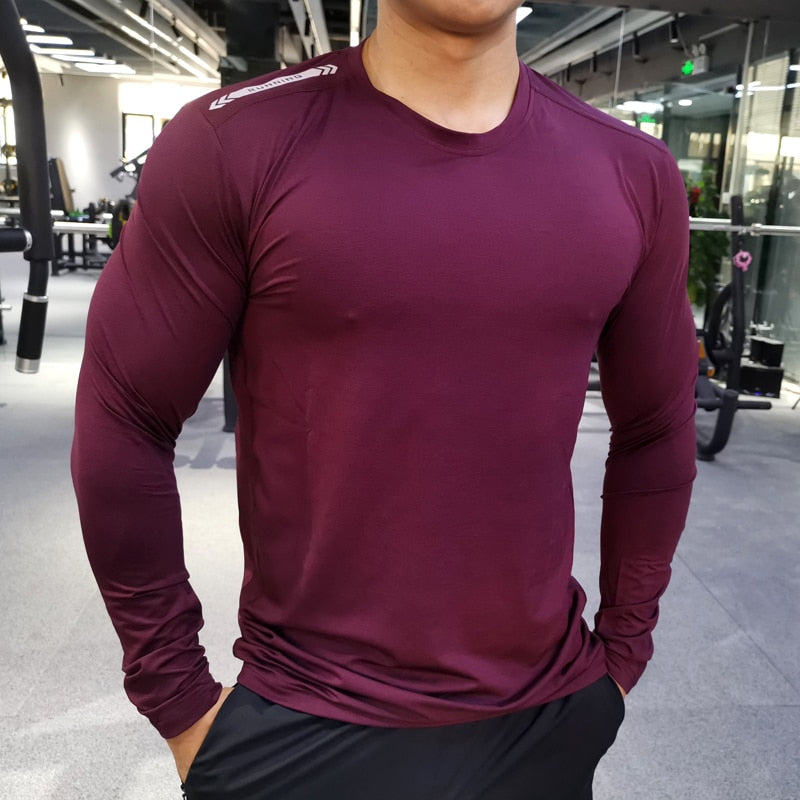 Men Compression T-Shirts Tops Homme Gym Sport Running Clothing Fitness Tight Long Sleeve Tees Dry Fit Rashguard Mma Sweatshirt