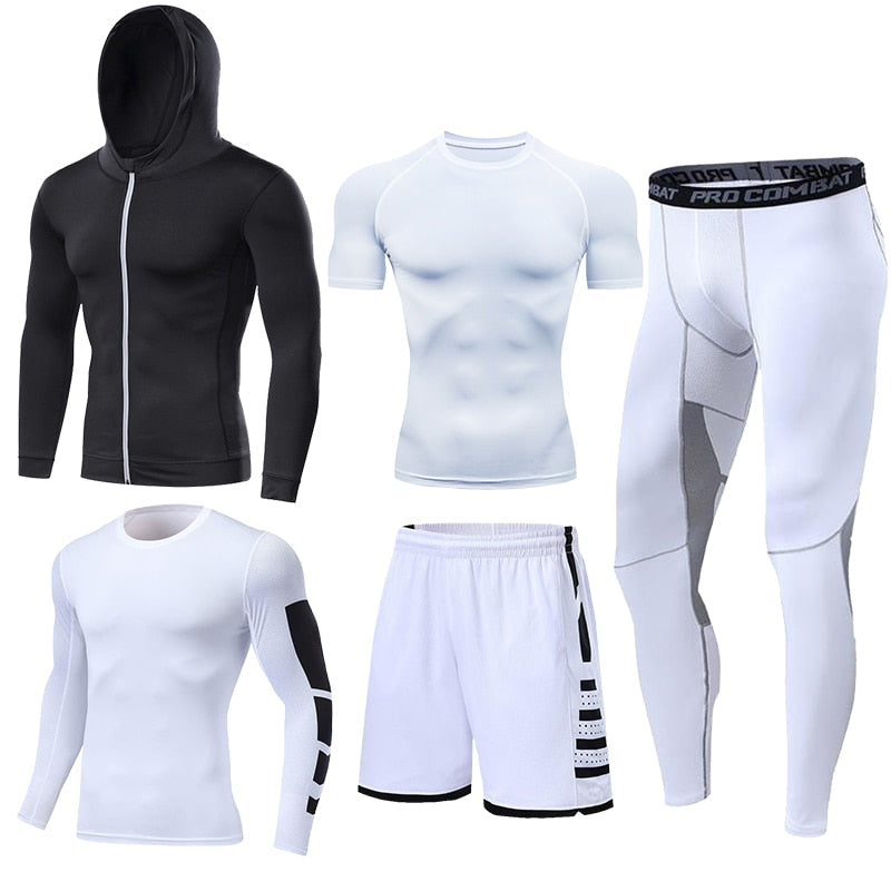 Dry Fit Men's Training Sportswear Set Gym Fitness Compression