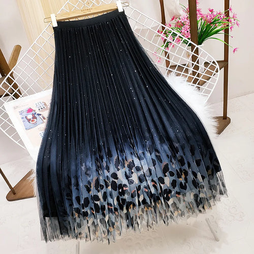 Load image into Gallery viewer, Womens Long Skirts Mesh High Waist Wear On Both Sides Jupe Longue Vintage Fashion A-line Female Tulle Skirt Party Medium Long
