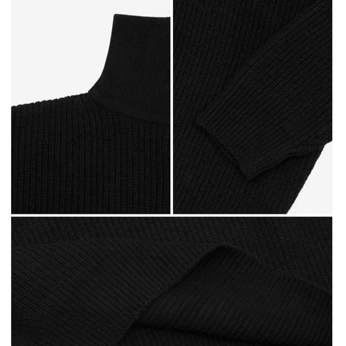 Load image into Gallery viewer, Male Pullover Sweater Autumn Winter Thickened Lapel Zipper Ins Casual Knitted Tops Grey Black Korean Tide Clothing 9D1246
