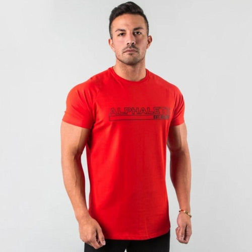 Load image into Gallery viewer, Yellow Cotton Casual Skinny T-shirt Men Fitness Short sleeve Shirt Male Bodybuilding Sport Tee Tops Summer Gym Workout Clothing
