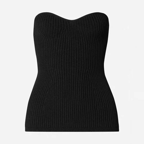 Load image into Gallery viewer, White Knitting Tank Tops For Women Slash Neck Sleeveless Slim Solid Vests Female Summer Fashionable Clothing
