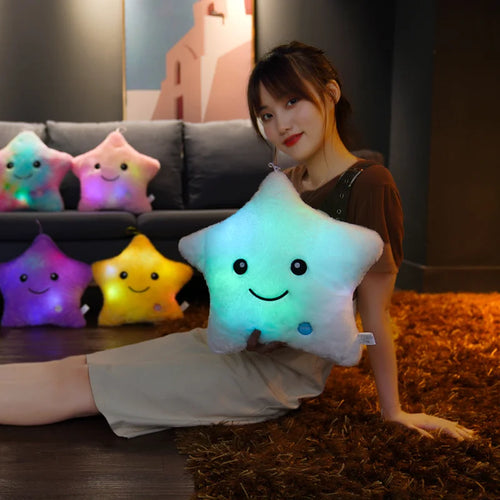 Load image into Gallery viewer, 1pc 40CM Luminous Star Pillow Led Light Pillow Plush Pillow Hot Sale Toys Colorful Stars Kids Toys Birthday Gifts For Kids
