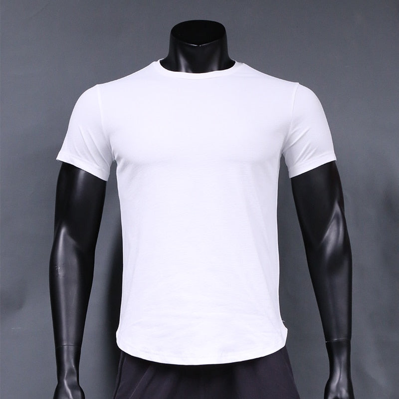 Men Running T-Shirts Clothes Gym Fitness Workout Jogging Short Sleeve Tops Quick Dry Breathable Wicking Rash Guard