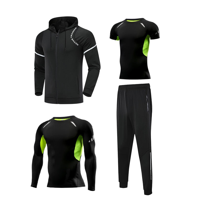 Men Leisure Sportswear Youngster Running Tracksuits Slim Sweatshirt Sweatpants Combination Set Outdoor Jogging Windproof Hoodies