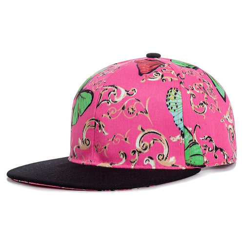 Load image into Gallery viewer, Women Cap Fashion Cotton Butterfly Flower Digital Printing Baseball Cap Female Outdoor Street Hip Hop Snapback Hat
