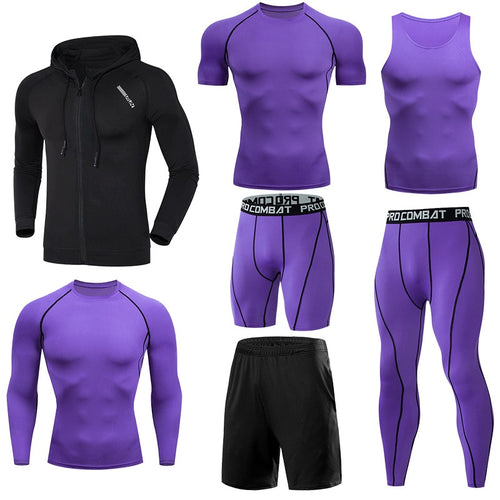 Load image into Gallery viewer, Men Running Jogging Training Clothes Sets Football Basketball Cycling Fitness Sport Wear Kits Teenager Compression Sportswear
