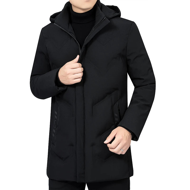 Winter Jacket Men Thicken Warm Men Parkas Hooded Long Coat Fleece Mens Jackets Outwear Windproof padded Down Parka Male