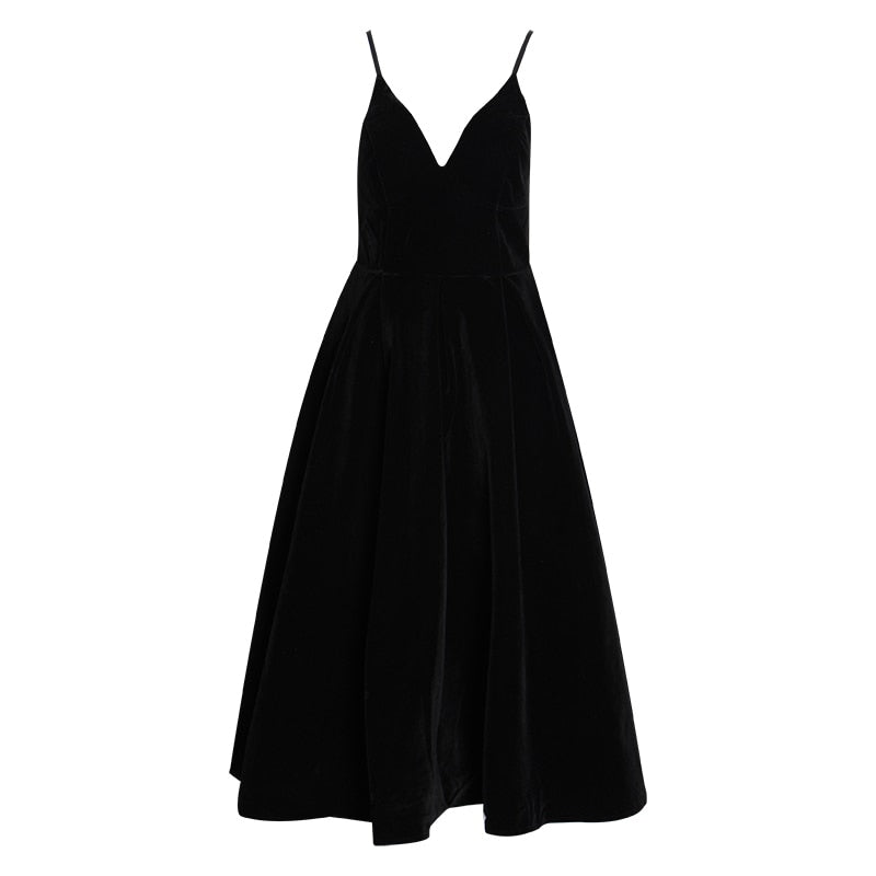 Summer Backless Dress For Women V Neck Spaghetti Strap Sleeveless High Waist Sexy Party Dresses Female Fashion