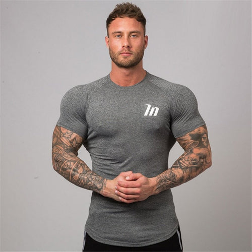 Load image into Gallery viewer, Compression Superelastic Skinny T-shirt Men Gym Fitness Quick Dry Shirt Male Summer Tee Tops Running Sports Training Clothing
