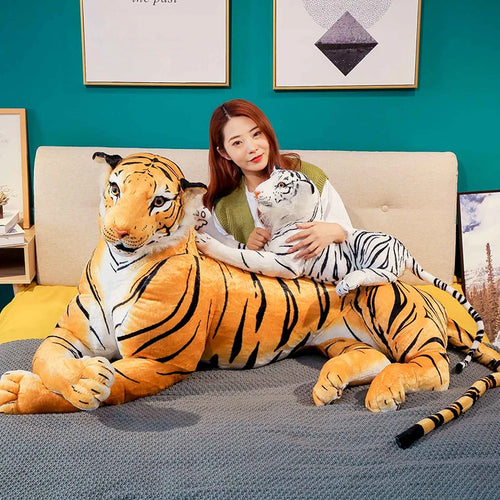 Load image into Gallery viewer, 30-120cm Stuffed Animal Simulation Giant Plush Tiger White Brown Cute Plush Tiger Birthday Gifts  Children Baby Christmas Gifts
