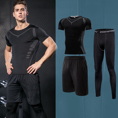 Load image into Gallery viewer, Men&#39;s Tracksuit Sport Suit Gym Fitness Compression Sports Clothing Outdoor Running Set Training Jogging Tight Sportwear Dry Fit
