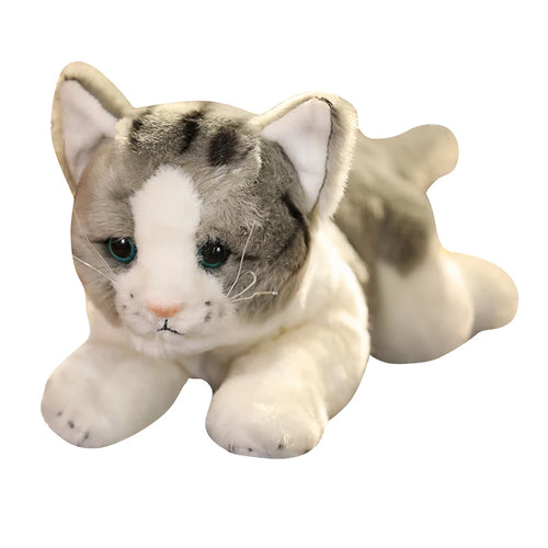 Load image into Gallery viewer, 32cm Cartoon Anime Appease Dolls Kawaii Real life Doll Yellow&amp;Grey Simulation Cat Plush Toy Birthday Gifts for Children Baby
