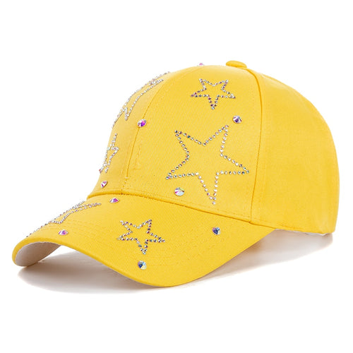 Load image into Gallery viewer, Fashion Women&#39;s Hat Butterfly Star Diamond Baseball Cap Female Outdoor Adjustable Streetwear Cap
