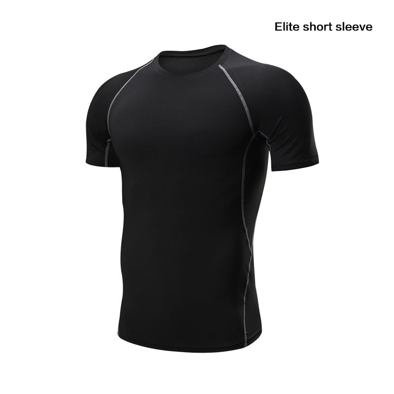 Quick Dry Men Running Compression T Shirt Fitness Tops Breathable Gym Sport Clothing Male Golf Sweatshirt Outdoor Workout