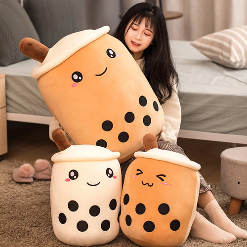 Load image into Gallery viewer, 70-25cm Cartoon Bubble Tea Cup Shaped Pillow Real-Life Stuffed Soft Back Cushion Funny Food Gifts For Kids Birthday
