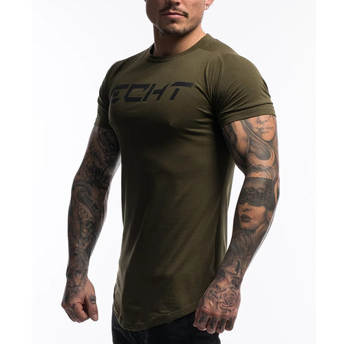 Load image into Gallery viewer, Gym Clothing Men Short Sleeve T-shirt Summer Fitness Bodybuilding Skinny Shirt Male Training Workout Tees Casual Cotton Tops
