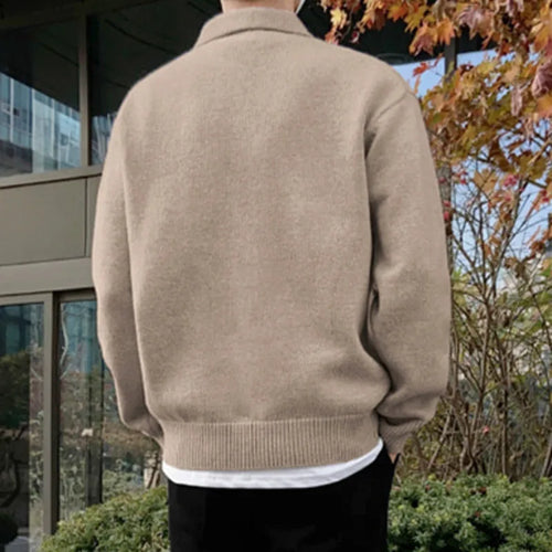 Load image into Gallery viewer, Korean Fashion Chic Lapel Pullover Knitting Tops Men&#39;s Autumn Winter New Loose Long Sleeve Sweater Vintage Kinttwear
