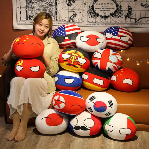 Load image into Gallery viewer, Funny 10cm Polandball Country MINI Ball Toy Plush Pendant Plush Doll Countryball USSR USA FRANCE RUSSIA UK JAPAN GERMANY  ITALY
