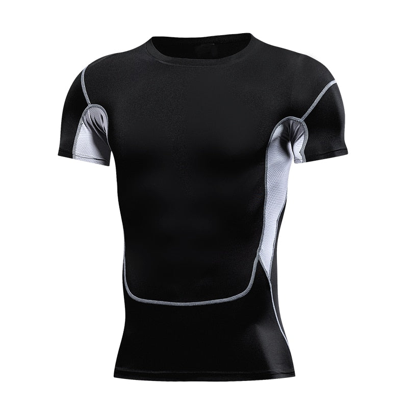 Men Running Compression T-shirt Short Sleeve Sport Tees Gym Fitness Sweatshirt Male Jogging Tracksuit Homme Athletic Shirt Tops